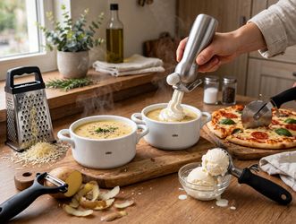 10-Piece Kitchen Starter & Prep Set – Mastrad Whipper, Cilio Bowls, Holstein Gadgets