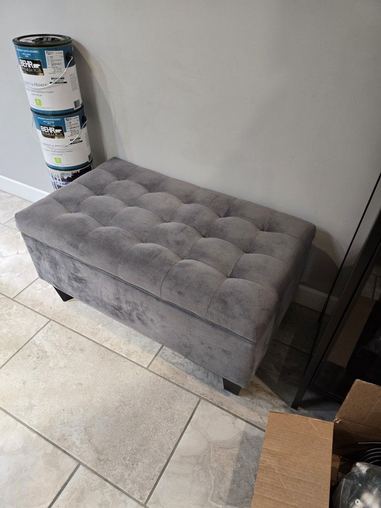 Grey Ottoman With Storage