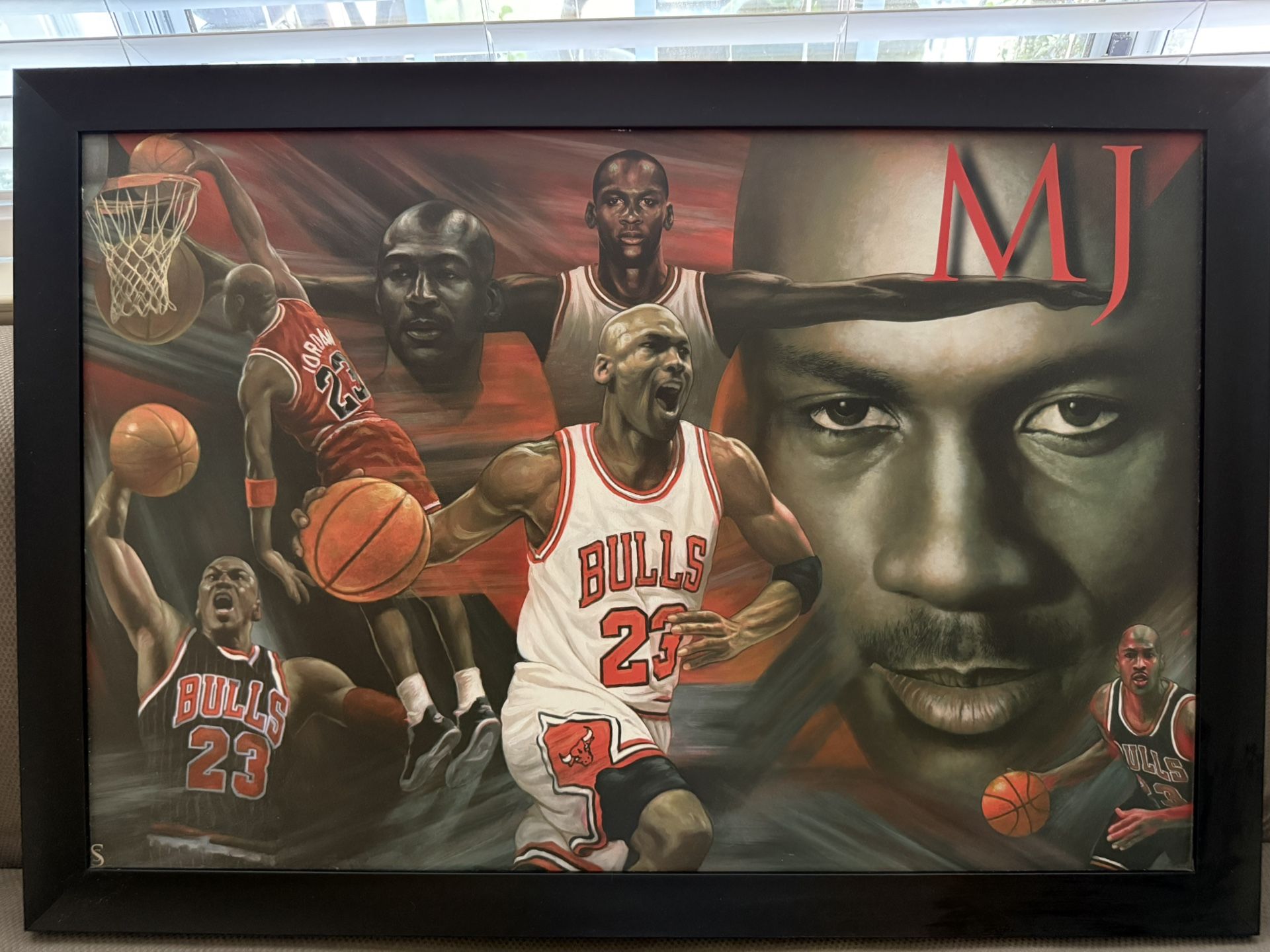 Michael Jordan poster: MJ Collage (36x24) Chicago Bulls CANVASS
