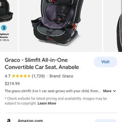 Graco Car Seat Slimfit All In One 10 YEAR USE