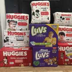 Huggies & Luvs Diapers size 2 -7 Brand New
