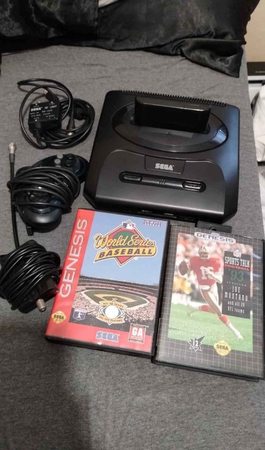 SEGA GENESIS (mk-1631) Console And AV/Power Base/Aftermarket Controller / games