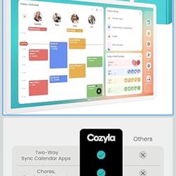 Cozyla Mate Calendar+ 2: 32" 4K Digital Calendar Wall Touch Screen Chore Chart Customizable Dashboard Smart Electronic Display for Family Schedule Mea