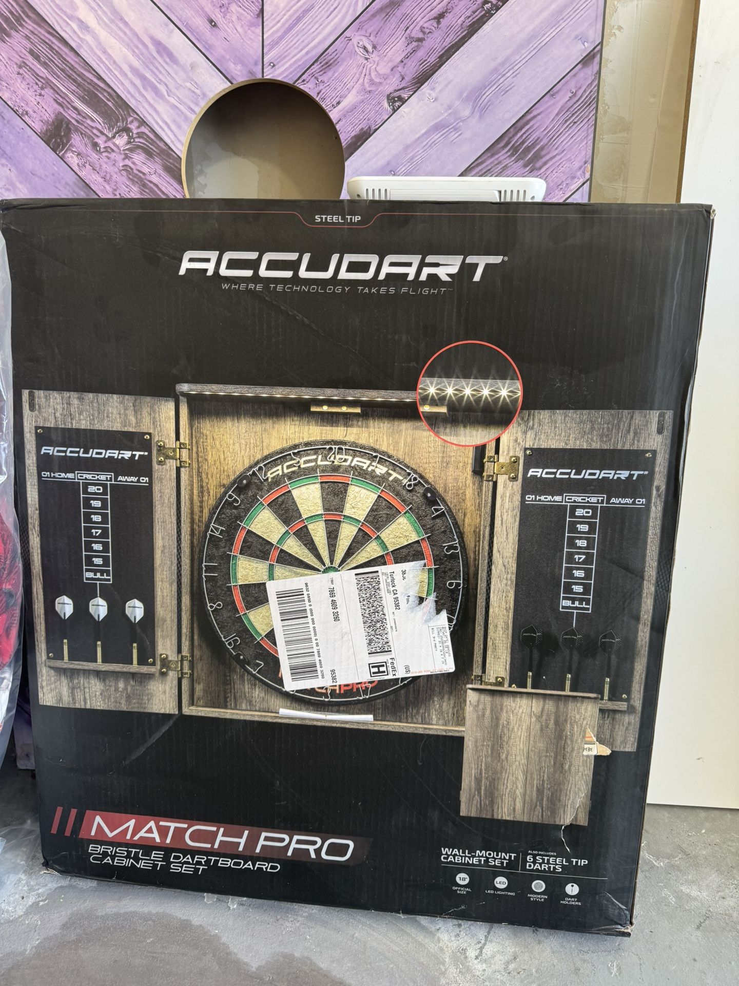 Accudart Matchpro Dart Board Cabinet Brand New