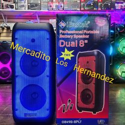 Bluetooth Speaker 8" Woofers Nuevas en Caja - Rechargeable 🔋 Karaoke 2025