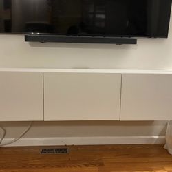 Floating White Media Console – IKEA BESTÅ – Modern Storage (LOCAL PICK-UP)