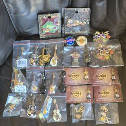 Lot Of 28 Hard Rock Cafe Pin/Brooch Badges Most NIP