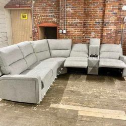 Medford 3 Piece Power Reclining Sectional & Queen Sleeper 