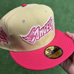 Two Tone Fitted Pink Hat 