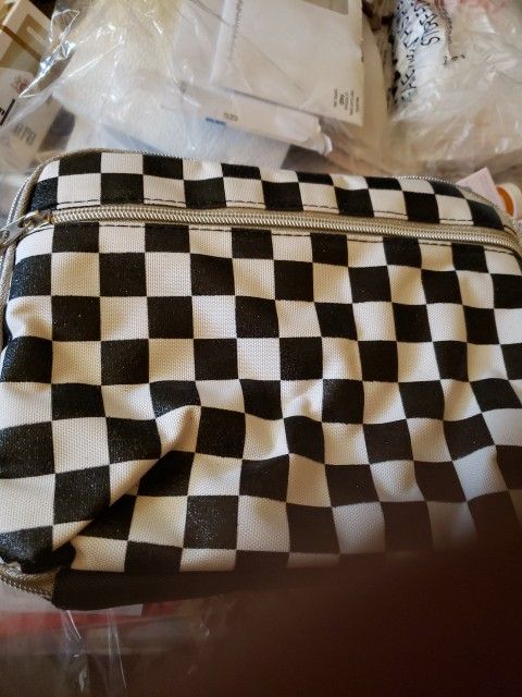 Lunch Tote Black and White Checker - More Than Magic