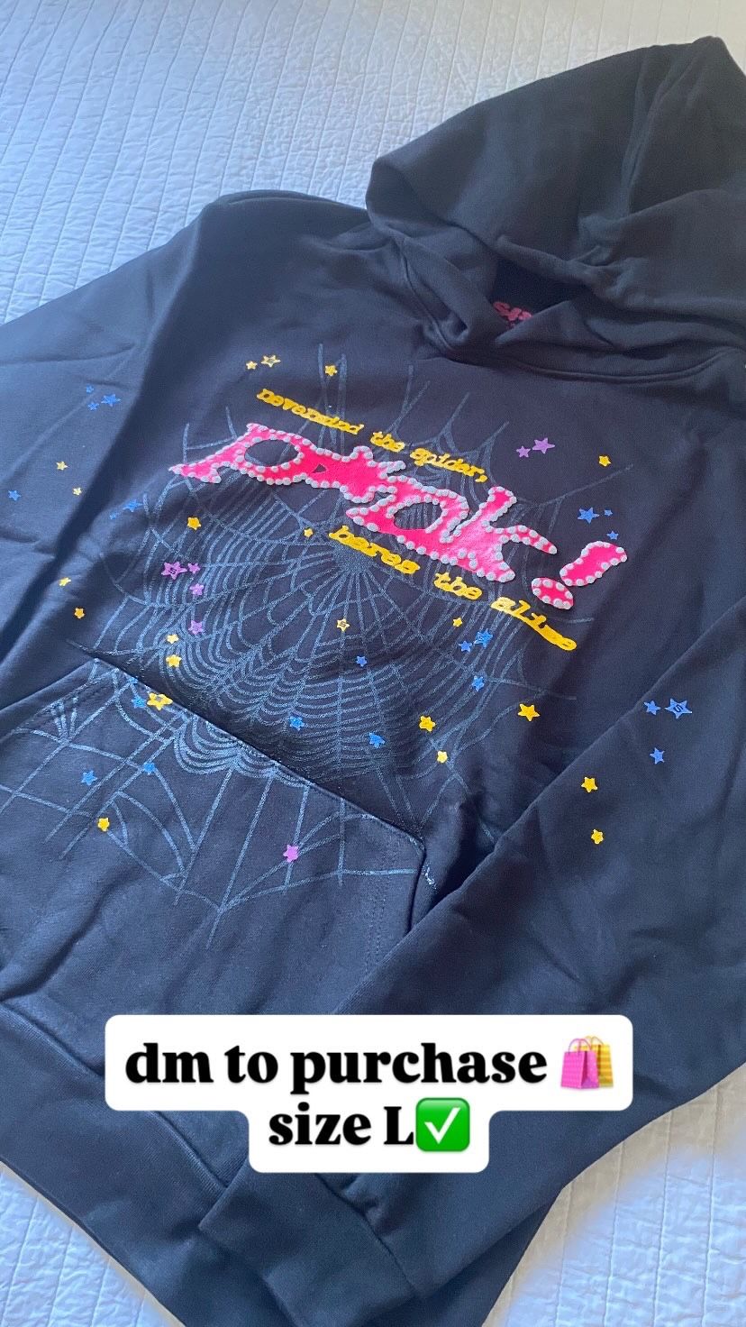 black pink spider hoodie