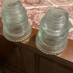 Antique Glass Insulators (x2) 