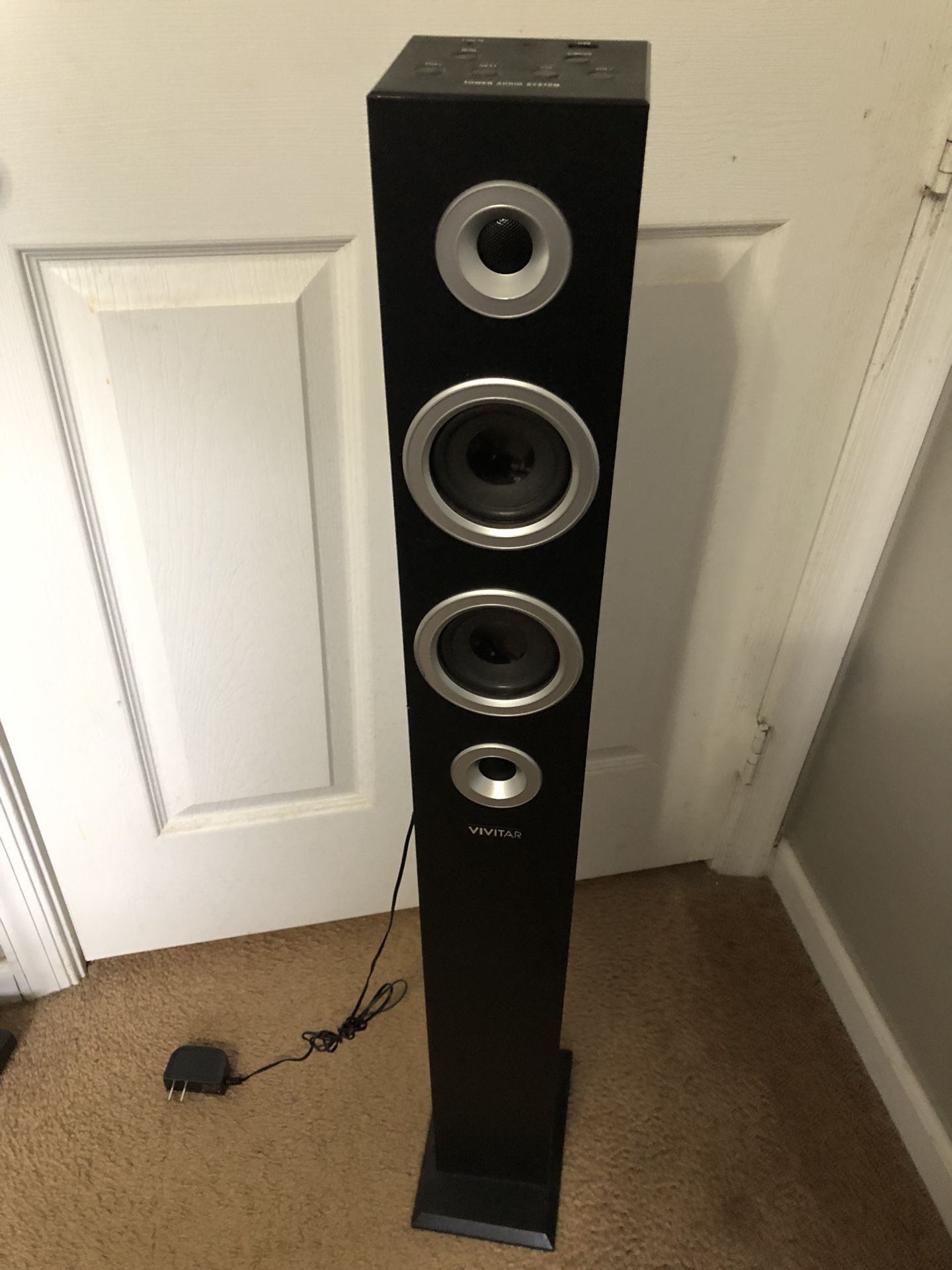 Vivitar Tower Bluetooth Professional DJ Speaker Karaoke With Power Cord V60075Bl