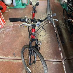 The Mongoose FSL (Full Suspension Ledge) 21-speed mountain bike,