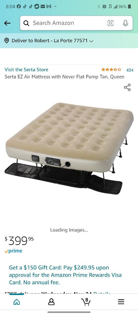 Serta Air Mattress Airs Up On Its Own Deflates On Its Own Like Brand New$300