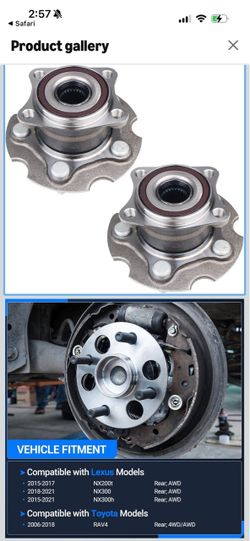 Autoround 512374 AWD/4WD Rear Wheel Hub Assembly Fit for Toyota RAV4 06-18 Fit for Lexus NX200t 2015-2017, NX-2021, NX300h 2015-2021, 5 Lugs w