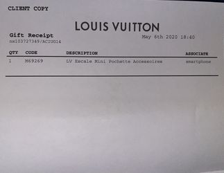 RECEIPT 2020 Louis Vuitton Escale Pastel Mini Pochette Accessories