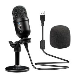 VOHALO USB Microphone, Plug amp Play PC Computer Condenser Cardioid Gaming Mic with Desk Stand amp Pop Filter for Streaming, Podcasting, Studio Record