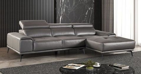 Modern Leather Sectional - available in Gray Color