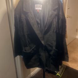 Black Suede Fring Coat