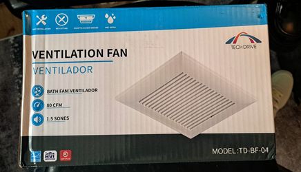 Tech Drive Very Quiet Ventilation and Exhaust Fan 80 CFM 1.5 Sones (TD-BF-04 )