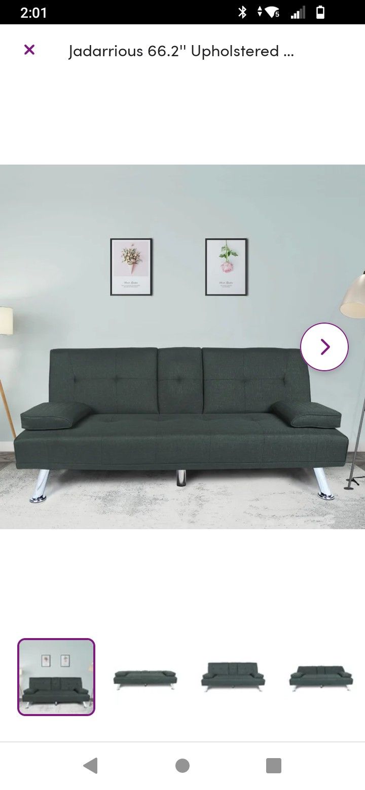 Sleeper Sofa Bed Dark Gray Futon With Center Console Sofa Couch Bedroom Furniture Living Room Furniture Sofa Brand New In The Box