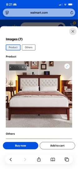 Queen  Bed Frame with Tufted Upholstered Headboard