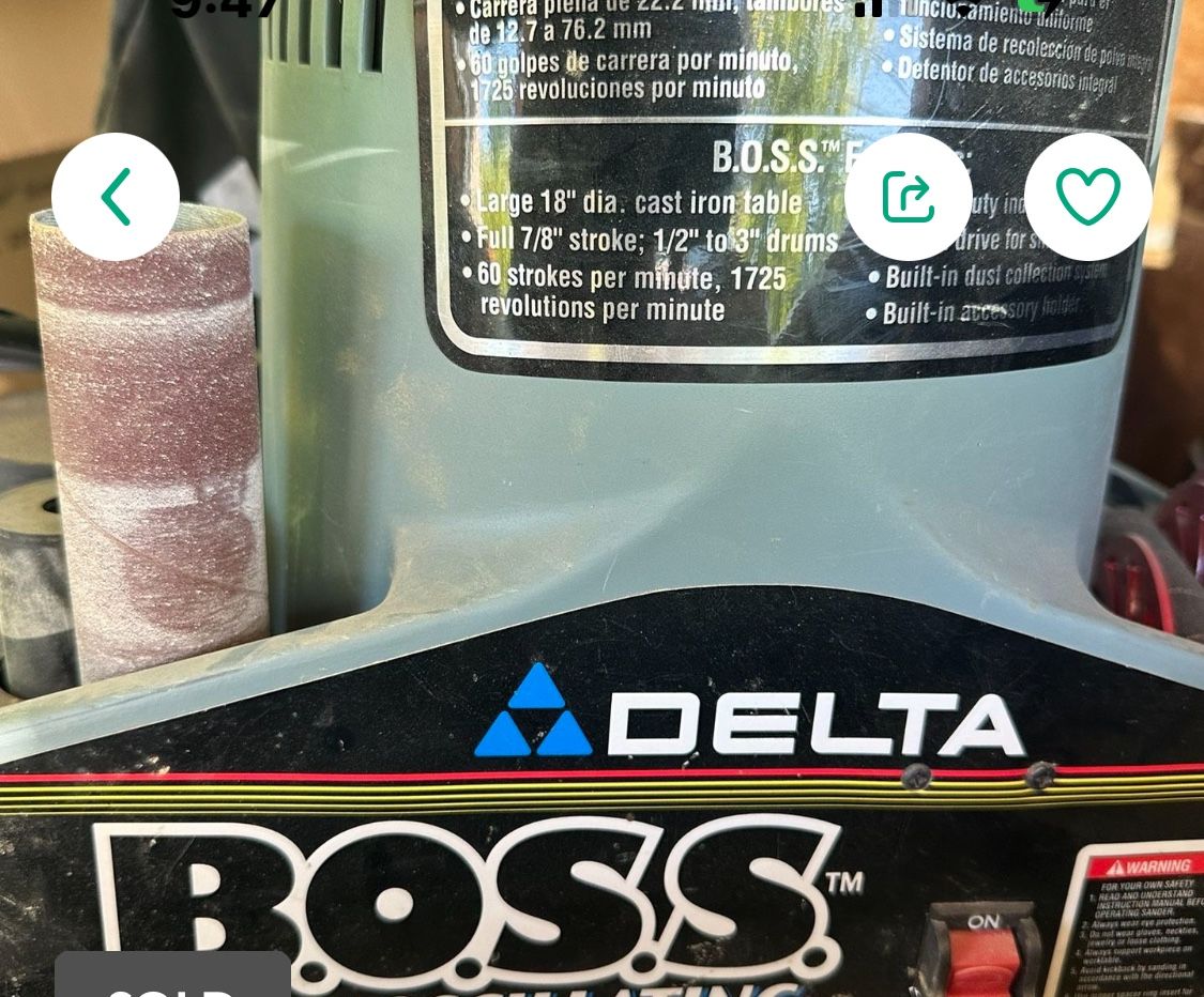 Delta Sander BOSS Bench Oscillating Spindle sander