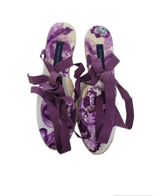 Burberry Floral Wedge Heels with Straps