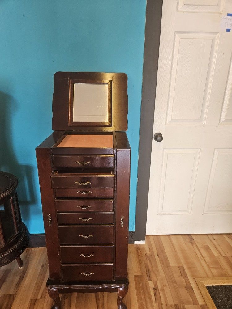 Antique Clawfoot Jewelry Cabinet