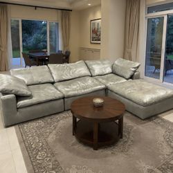 Restoration Hardware Cavalo Leather Cloud Couch