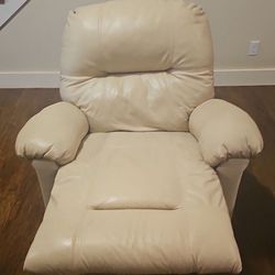 Off White Leather Recliner