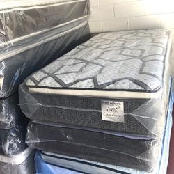Twin Size Mattress 14 Inch Thick With Pillow Top And Box Springs New From Factory Available All Sizes Same Day Delivery 