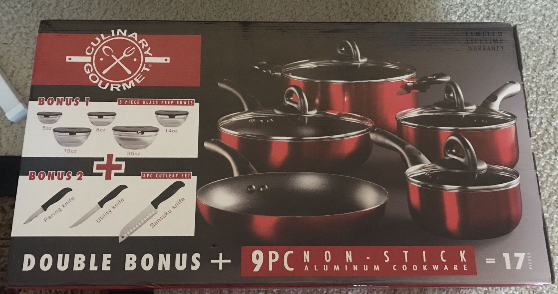 CULINARY GOURMET 17 PIECE COOKWARE SET for Sale in Plymouth, MA