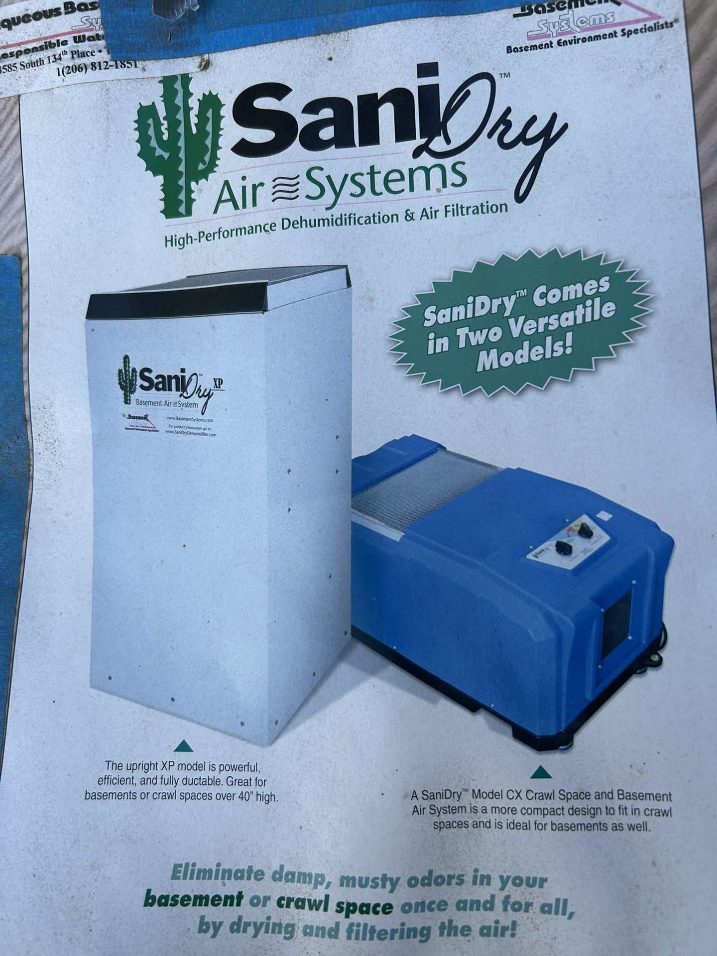 Sanidry Cx Dehumidifier For Basement