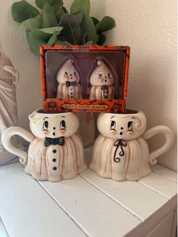 Johanna Parker new ghost mugs and salt and pepper shakers