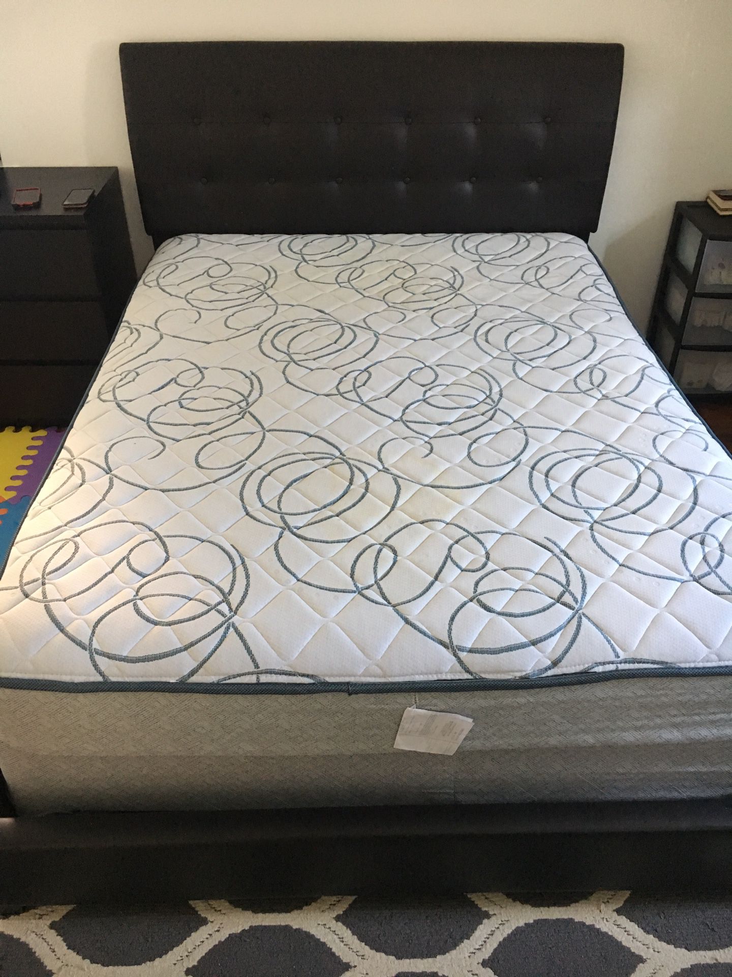 Queen bed and frame