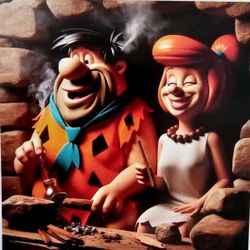 Fred and Wilma Having Fun Vinyl Decal