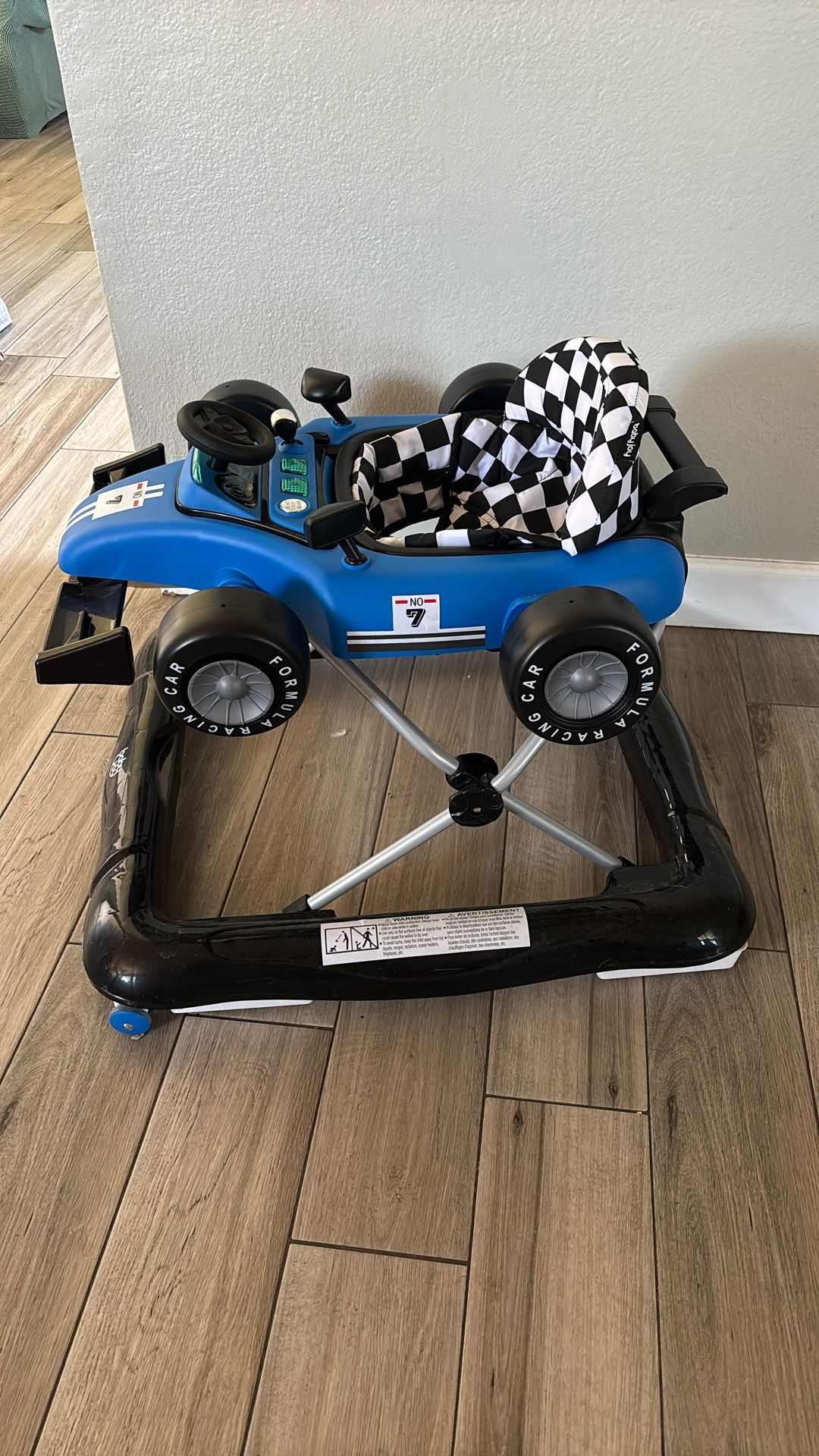 HONEY JOY Baby Walker, 4-in-1 Foldable Infant Activity Push Walker, Toddler Car Walker with Adjustable Heights, Music, Lights, Padded Seat, Baby Walke