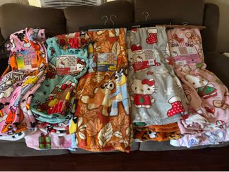 hello kitty/ss/bluey blankets