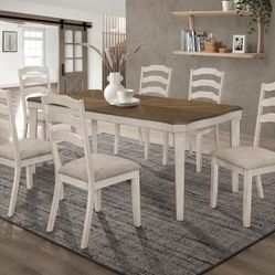 7 Piece Dinning Set With Table And 6 Chairs