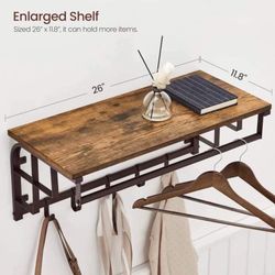 Wall-Mounted Coat Rack with Hanging Rod
