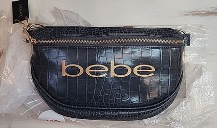 BEBE JOSEPHINE CROCO BLACK CONVERTIBLE SLING | NEW!!