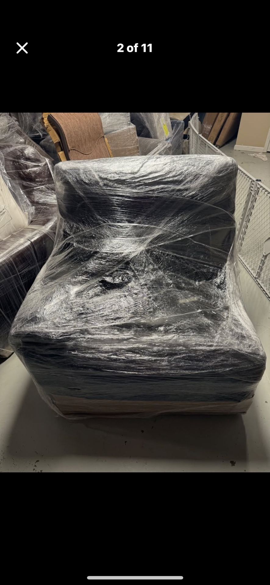 Macy’s LAF Power Recliner – Charcoal Fabric Sectional Piece