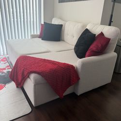 L-Shaped Sleeper Sectional Couch w/ Pullout Bed + Storage