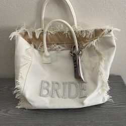 Wedding Bride Fringe Tote Bag Purse 