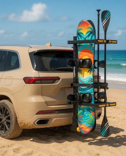 Hitch Rack from BougeRV - New Water Skis, Paddles, Snowboards, Summer and Winter Gear, 2” Receiver