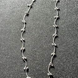✨ Elegant 15” Sterling Silver Beaded Vine Necklace ✨