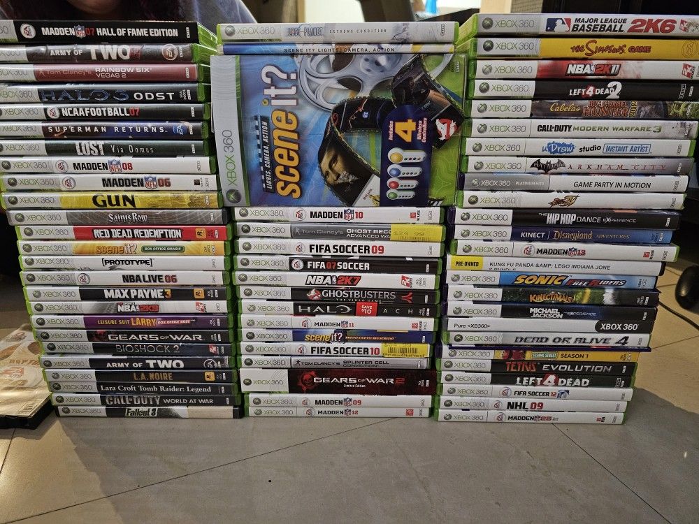 Lot Of 66 Used Xbox 360 Games