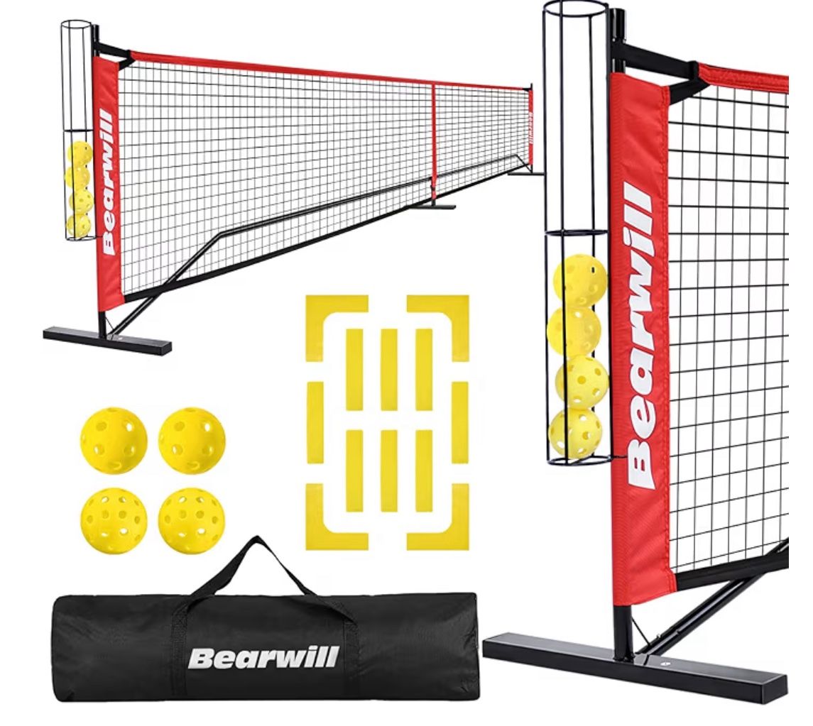 Bearwill Pickleball Net, 22 FT Pickleball Net for Driveway, Regulation Size 2041W